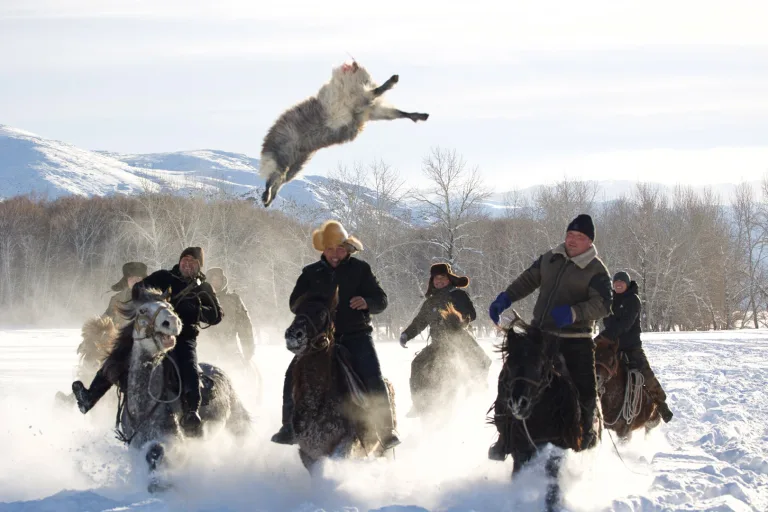 Ding Qinyuan - 《雪中叼羊比赛Buzkashi in the snow》